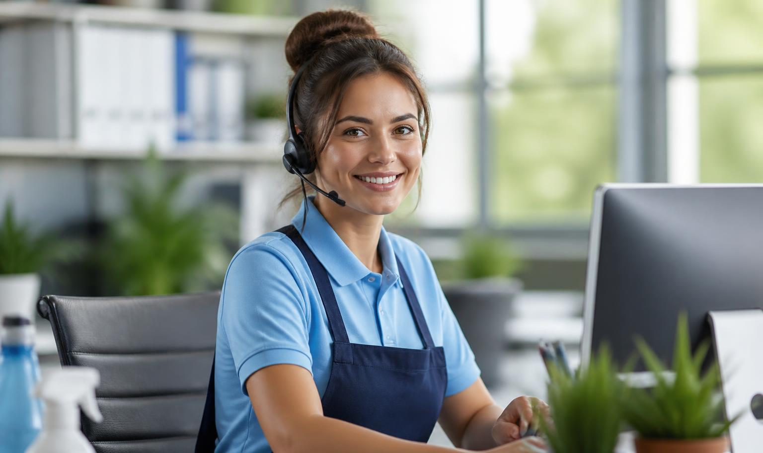 Customer service agent at Elt Goldens Cleaning answering client requests